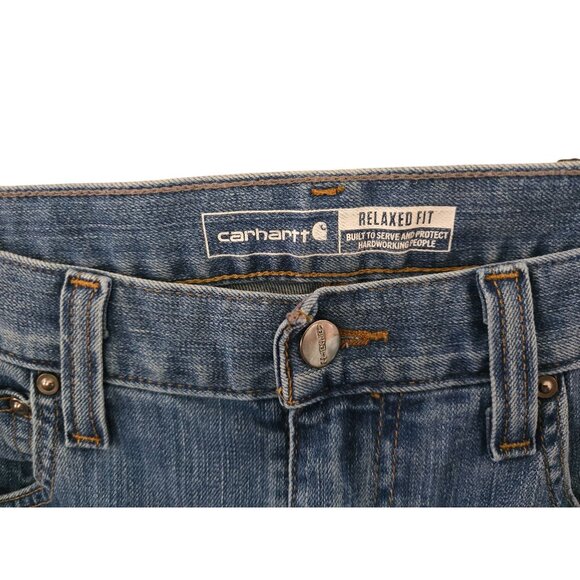 Carhartt Mens Relaxed Fit Jeans 30x32 Blue Denim western Workwear - Picture 7 of 12